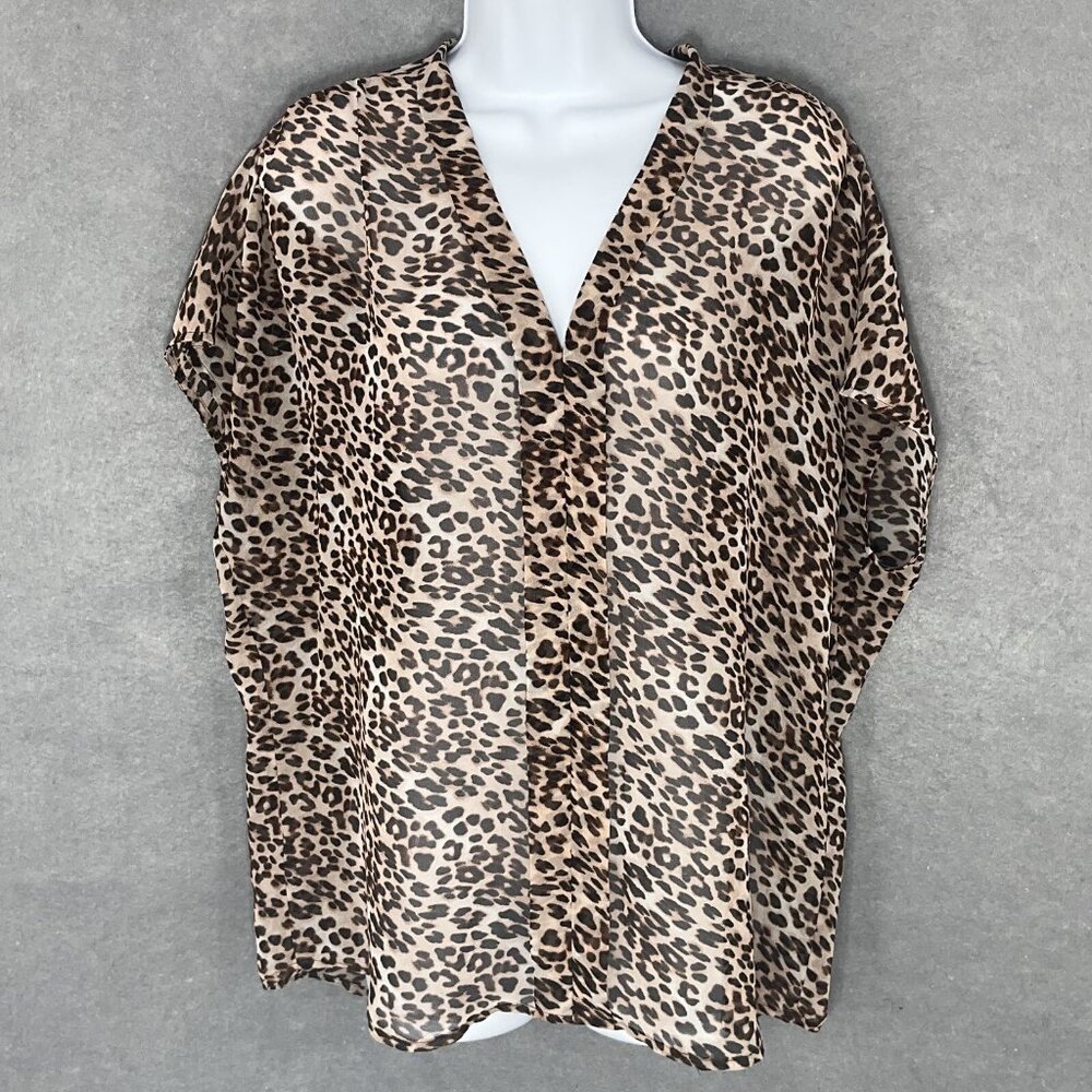 Victoria Secret Womans Sz M Cheetah Print Silky Satin Glossy Artsy Lightweight